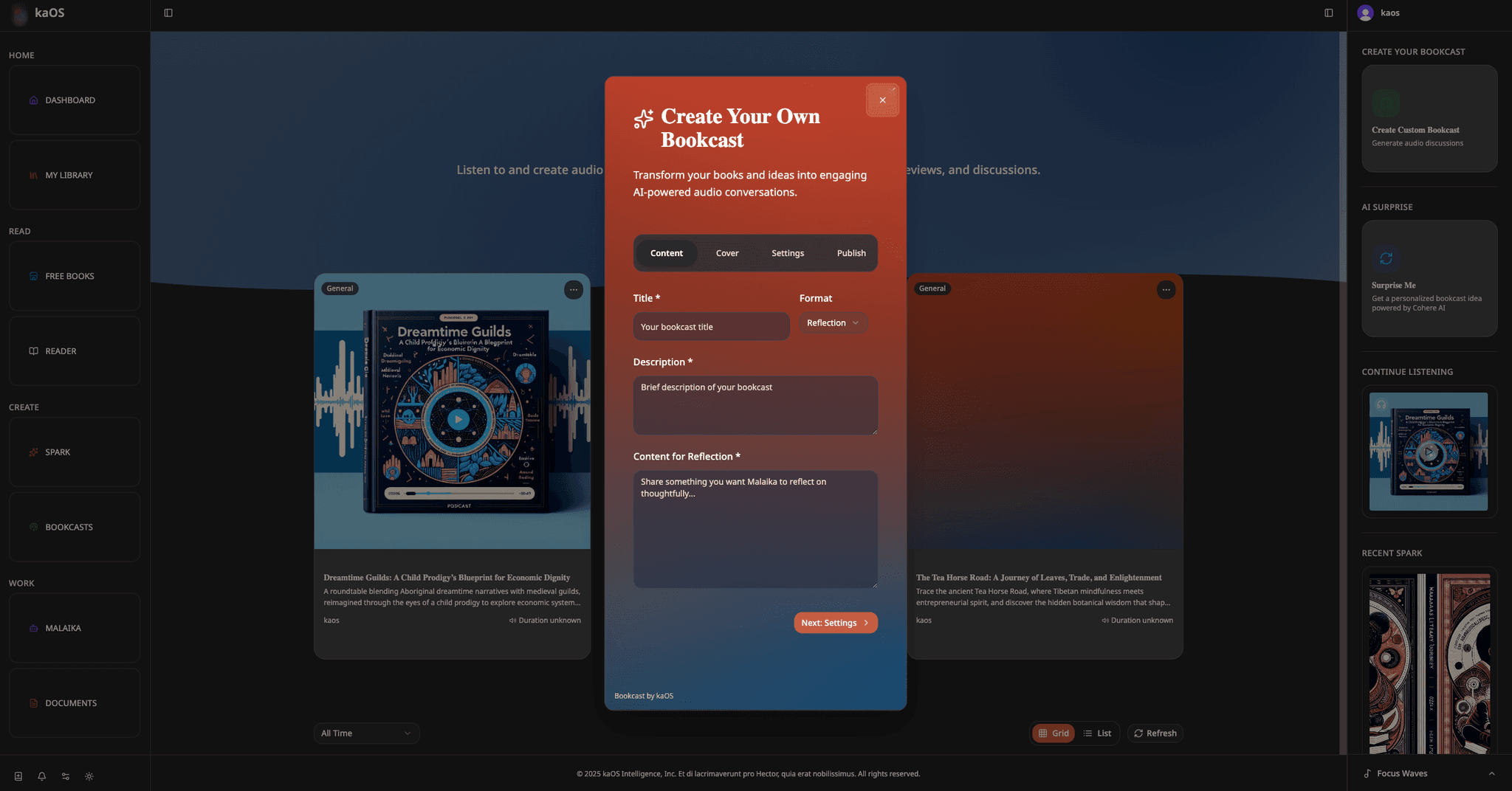 Bookcasts audio discussions